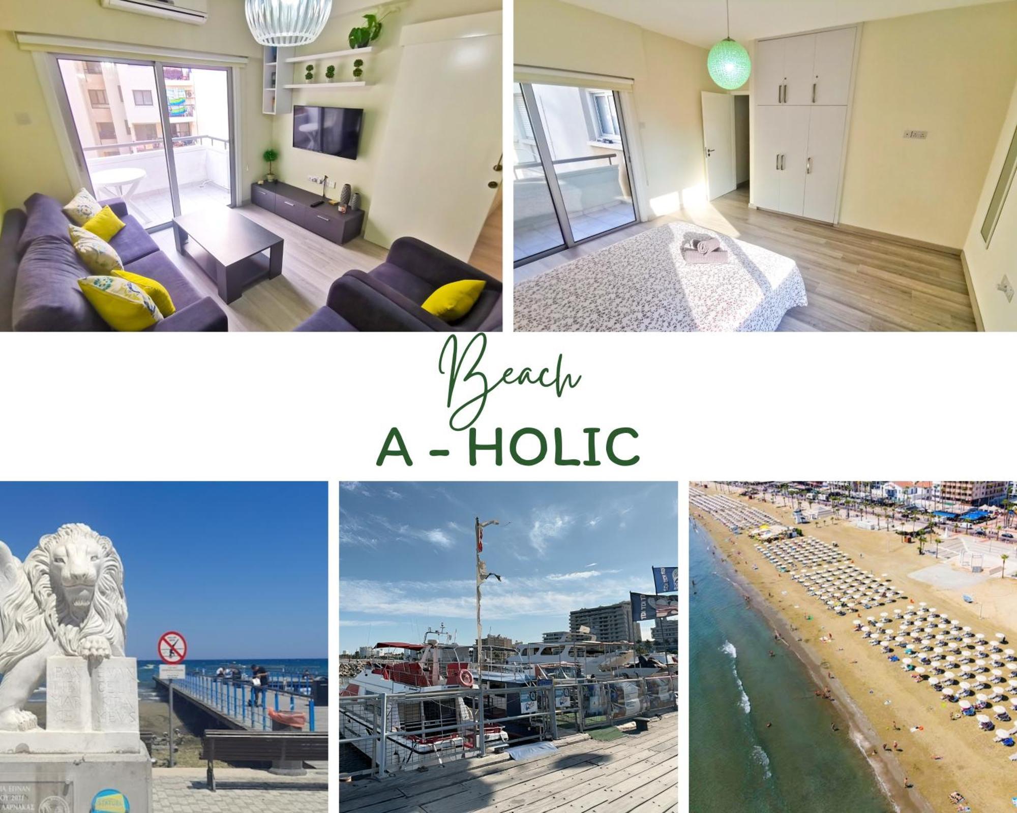Beach-A-Holic Apartment, 2 Min Distance From Larnaca Marina Exterior photo